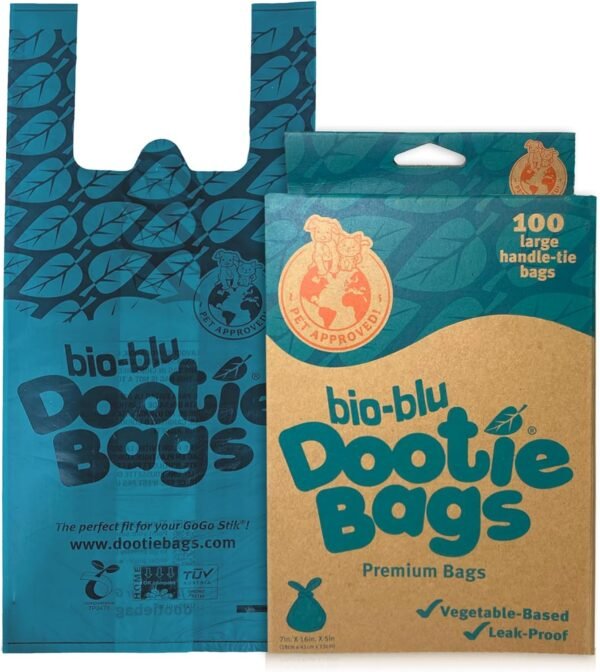Bio-Blu Dootie Bags™, Large EZ Tie Handle Poop Bags, with Premium Materials