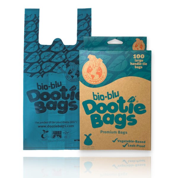 Bio-Blu Dootie Bags™, Large EZ Tie Handle Poop Bags, with Premium Materials