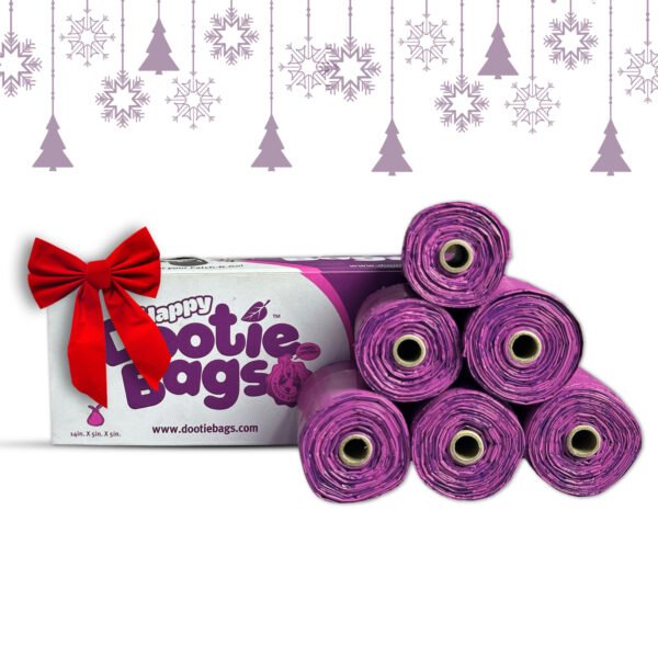 Happy Dootie Bags Pet Poop Bags, 12 Count Rolls, Easy Tie Handles