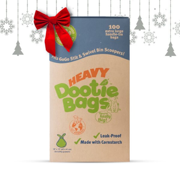 The Bio Degradable HEAVY Dootie Bags, Dog & Cat Litter, VERY LARGE, Strong EZ Tie Handle Poop Bags