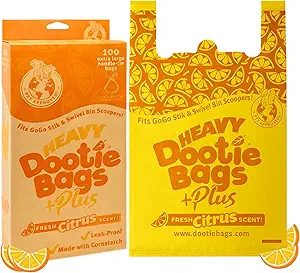 Heavy Dootie +Plus Dog & Cat Litter Poop Bags, Very Large, Hint of Citrus Scent