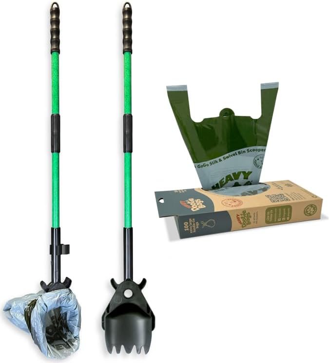 XP PRO Scooper and Rake-Spade Set Bundled with100 HEAVY Dootie Bags