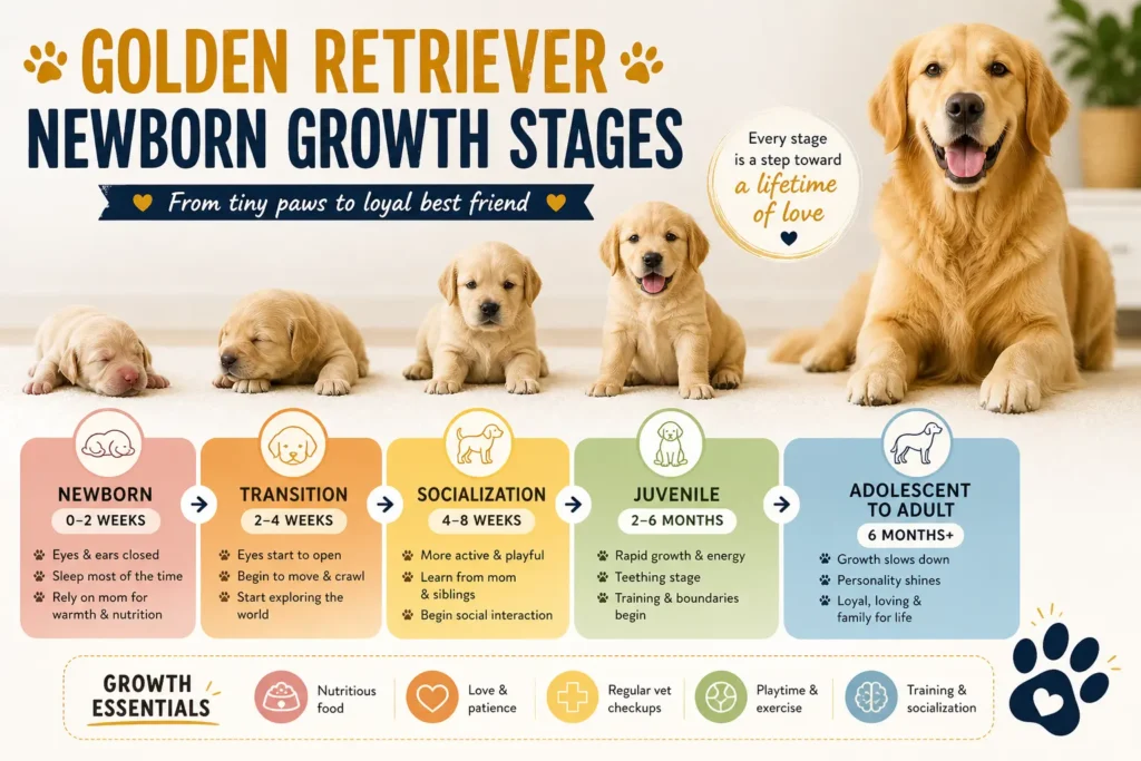 Golden Retriever Newborn Growth Stages Explained