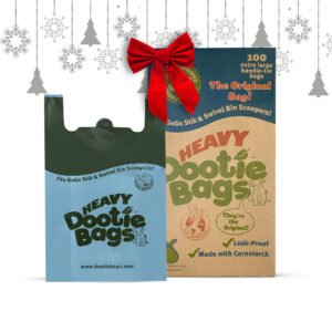The Original HEAVY Dootie Bags, Dog & Cat Litter, VERY LARGE, Strong EZ Tie Handle Poop Bags