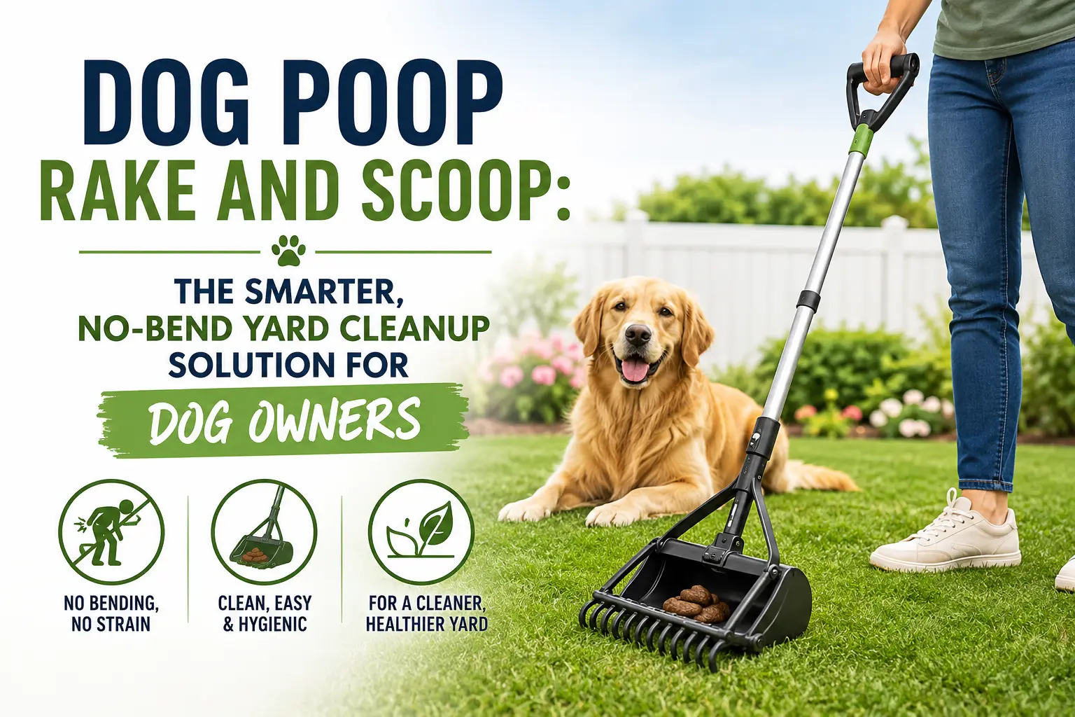 Dog Poop Rake and Scoop: The Smarter, No-Bend Yard Cleanup Solution for Dog Owners