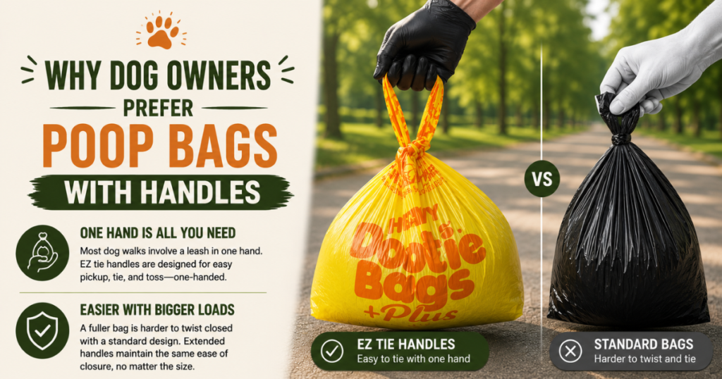 Dog Poop Bags with EZ Tie Handles: Easier Cleanup for Every Walk
