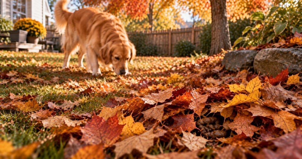 Dog Poop in Leaves